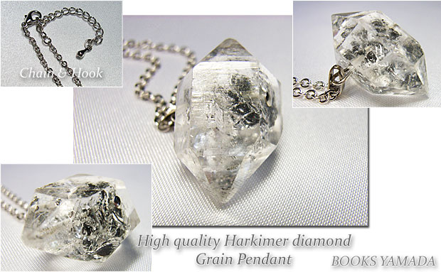 高品質なハーキマーダイヤモンドの一粒ペンダント
